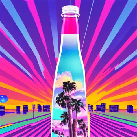 Botella De Vidrio Sunset Pepsi Mushroom Cloud Lisa Frank City Y2k