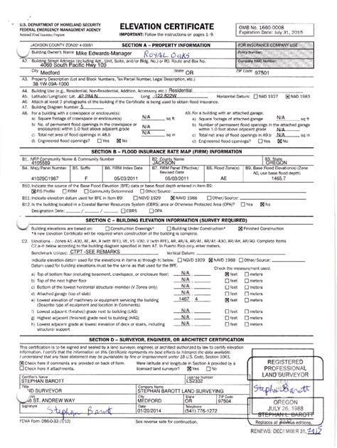 Fillable Online Elevation Certificate Ro R L O M Fax Email Print Pdffiller