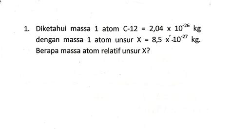 Massa Atom Relatif Ar Dan Massa Molekul Relatif Mr Contoh Soal Dan Pembahasan Youtube