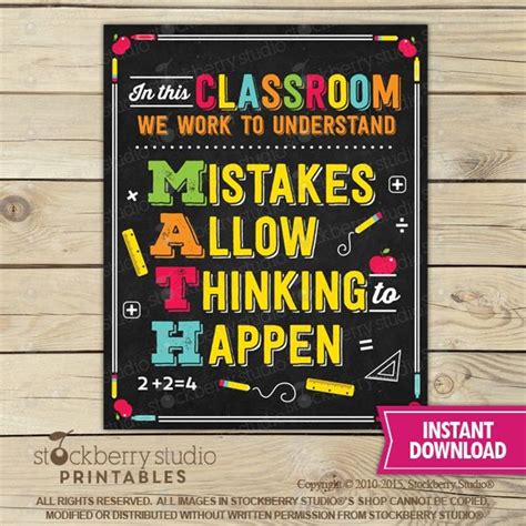 Math Teacher Classroom Poster Printable Mistakes Math Classroom Math | Sexiz Pix