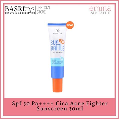 Jual Emina Sun Battle Spf Pa Cica Acne Fighter Sunscreen Ml