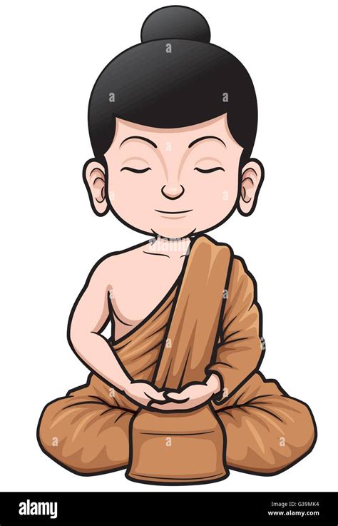 Vector Illustration Of Buddhist Monk Cartoon Stock Vector Image Art