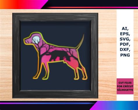 Dog Shadow Box Svg Bundle 3d Layered Dog Svg Multilayer Dog Etsy