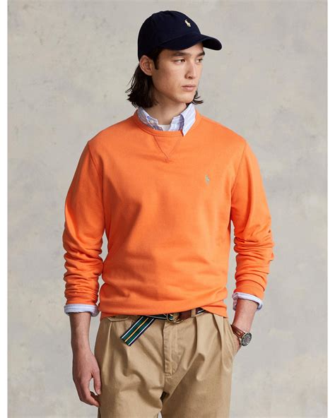 Polo Ralph Lauren Mens Crewneck Polo Player Sweatshirt May Orange Jumper