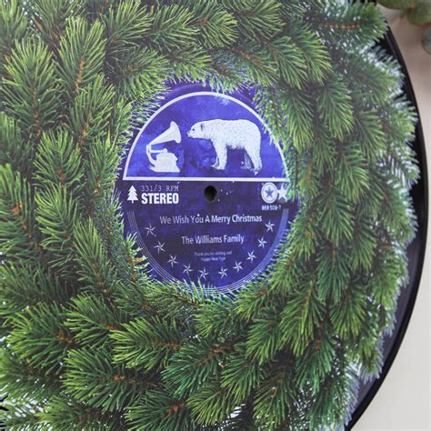 Personalised Christmas Wreath Vinyl Album Betsy Benn