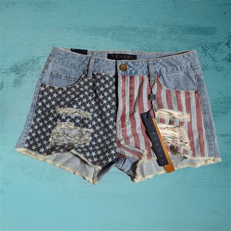 NWT Tinsel American Flag Jean Shorts | eBay