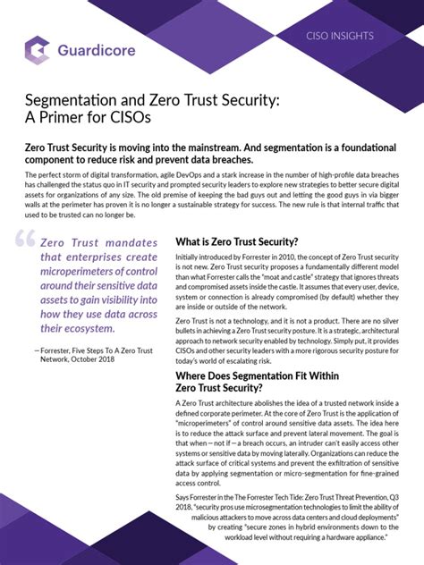 Ciso Segmentation Zero Trust Security Solution Brief Pdf Computer