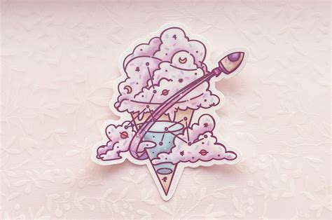 Space Ice Cream Vinyl Sticker Etsy