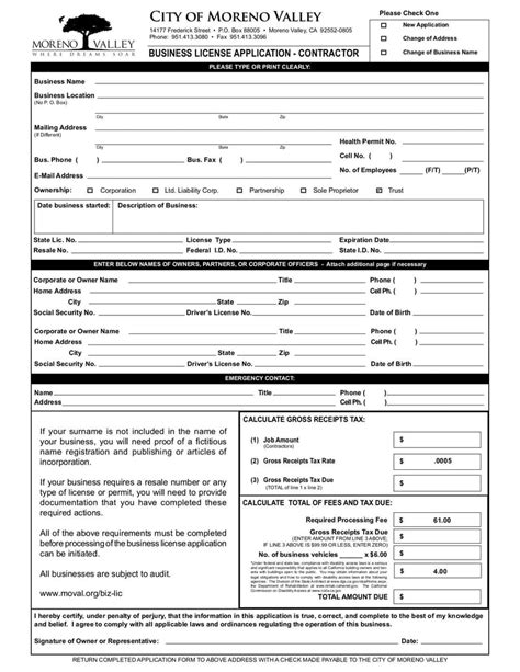 Business License Application Contractor Fill And Sign Online With Lumin