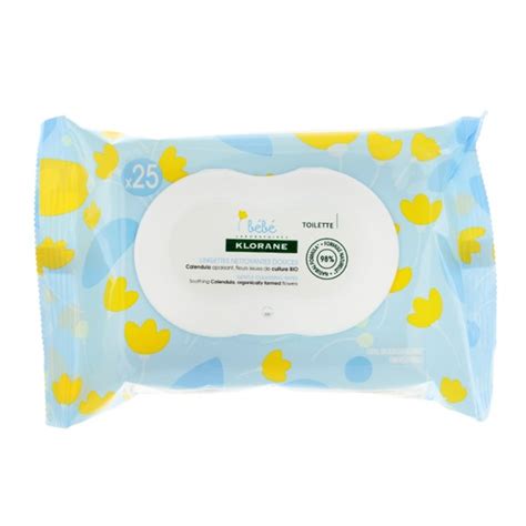 Klorane Lingettes Nettoyantes Douces Au Calendula Bio B B