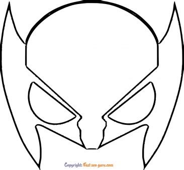 printable wolverine mask to coloring page template - Free Kids Coloring ...