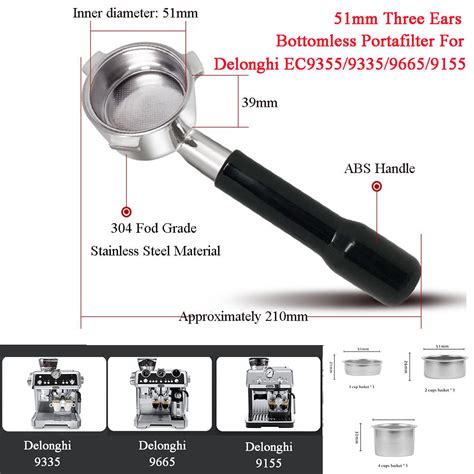 Jual Delonghi EC Coffee Bottomless Portafilter Mm Naked Handle Coffee Basket