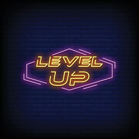 Level Up Neon Signs Style Text Vector 2185627 Vector Art At Vecteezy