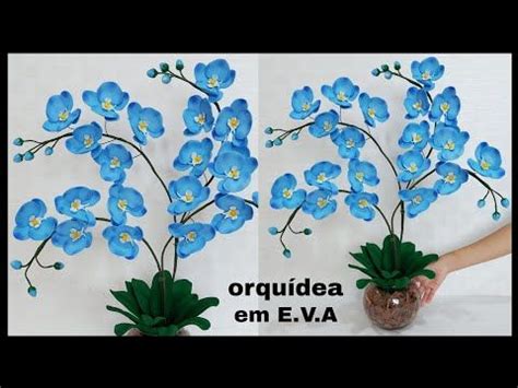 Arranjo De Orqu Deas Phalaenopsis Azuis Em E V A Sem Frisador