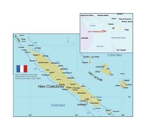 Detailed Political And Administrative Map Of New Caledonia With Cities