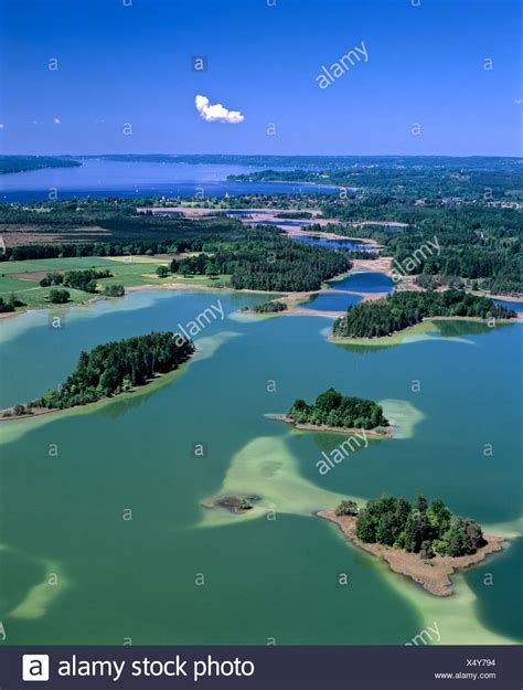 Germany Bavaria Iffeldorf View Osterseen High Resolution Stock