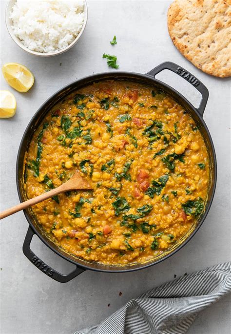 Curry Red Lentil Stew With Kale Chickpeas The Simple Veganista