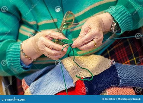 Grandmother Knits Up Stock Image Image Of Isolated Ball 49732535