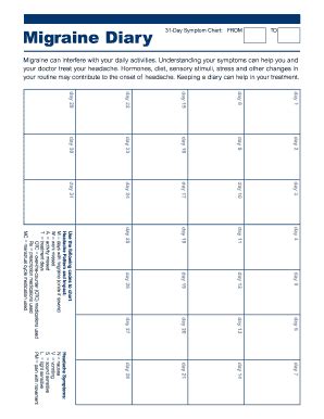 Migraine Diary Printable: Complete with ease | airSlate SignNow