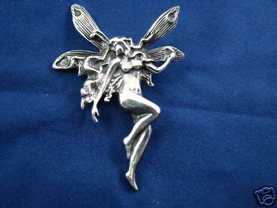 Victorian Sterling Silver Naked Fallen Angel Fairy Wings Pendant Art