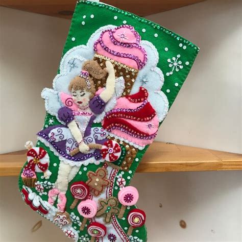 Bucilla Sugar Plum Fairy Finished Christmas Stocking Etsy