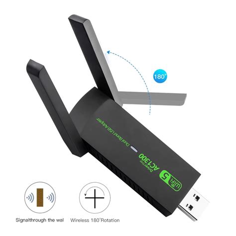 Dual Band 2 4g 5g 1300mbps Wifi Usb Network Card Wifi Ac1300 Usb2 0 Wifi Adapter