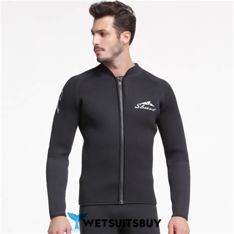 Mens 3MM Wetsuits Jacket Long Sleeve Neoprene Wetsuits Top