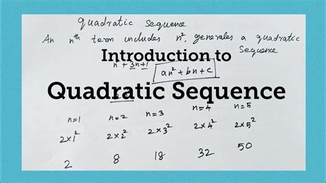 Introduction To Quadratic Sequence Gcse Higher Classes Cbse Tricks And Steps Youtube