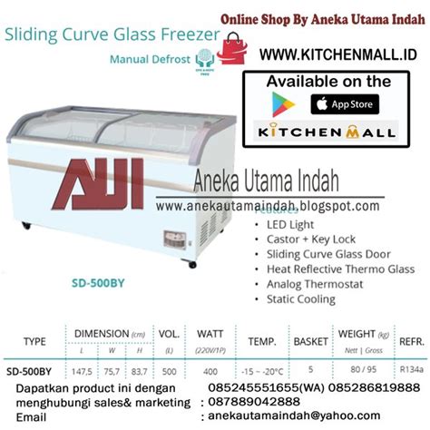 Jual GEA SD 500BY Sliding Curve Glass Freezer Freezer Kaca Cembung