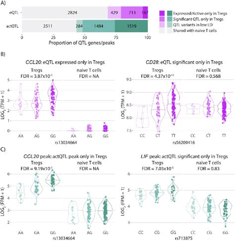 Comparison Of Eqtls And Actqtls Identified In Cd4 Naive And Regulatory Download Scientific