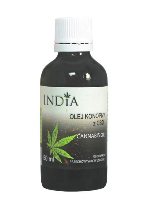 Olej konopny CBD występuje naturalnie w roślinie India 50ml Zielarka