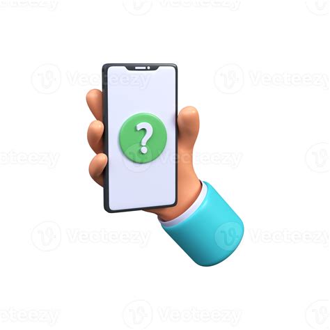 3d Mobile phone with Question mark 24854090 PNG