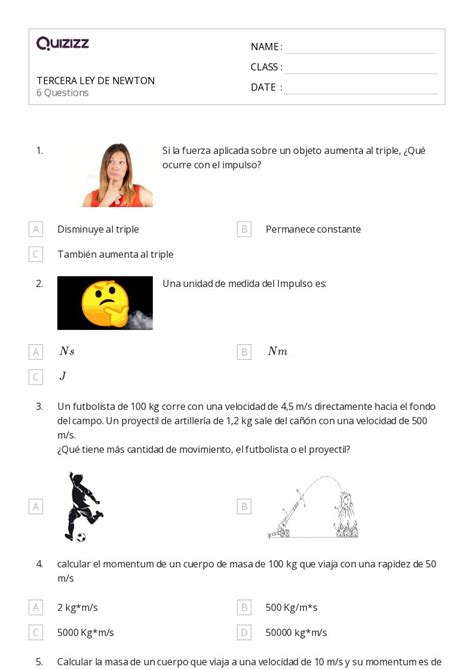 50 Tercera Ley De Newton Hojas De Trabajo En Quizizz Gratis E Imprimible