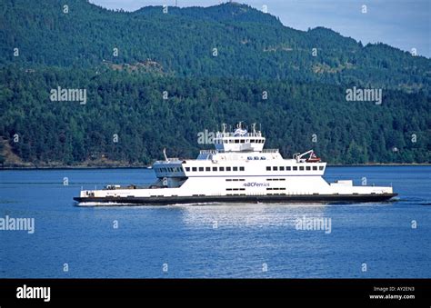 The BC Ferries local ferry Queen of Cumberland leaves Swartz Bay on Vancouver Island, British ...