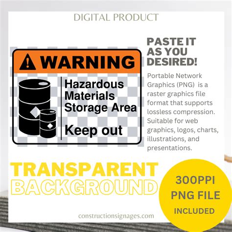 Hazardous Materials Storage Area Keep Out Printable Safety Signages Digital Download