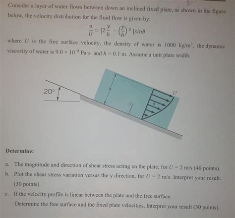 Solved Consider A Layer Of Water Flows Between Down An Chegg