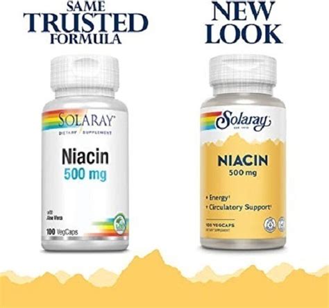 Solaray Vitamina B3 Niacina 500 Mg 100caps Niacin Vegano Parcelamento