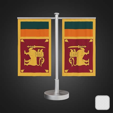 Premium PSD Table Stand With Flags Sri Lanka 3d Illustration