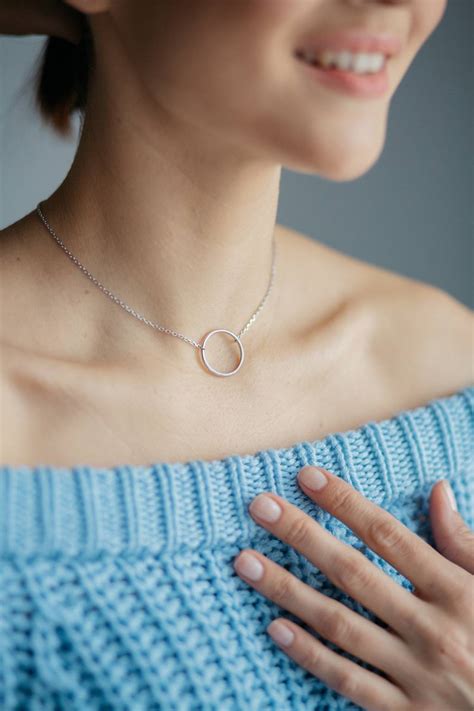 Серебряное колье с кольцом (20мм). Sbleskom