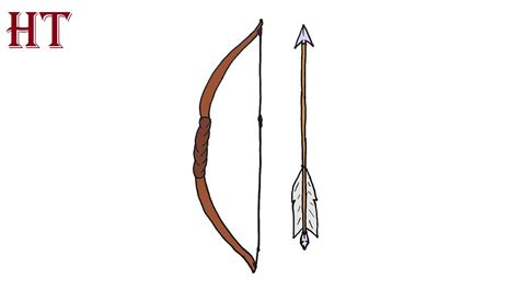 Detailed Bow And Arrow Drawing