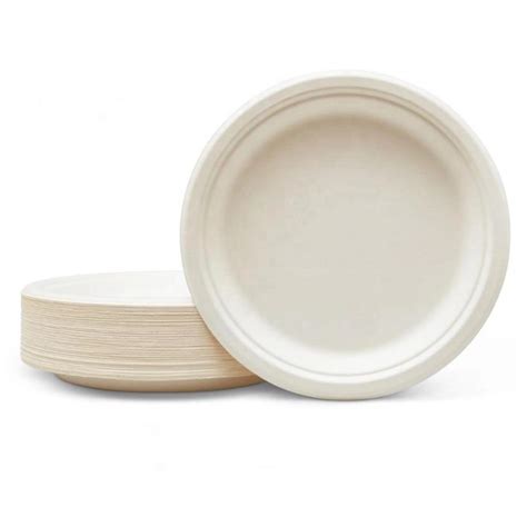 Biodegradable Compostable Sugarcane Bagasse Paper Plates Set Cutlery