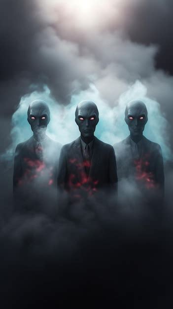 Premium AI Image Conceptual Image Of A Group Of Aliens Standing In