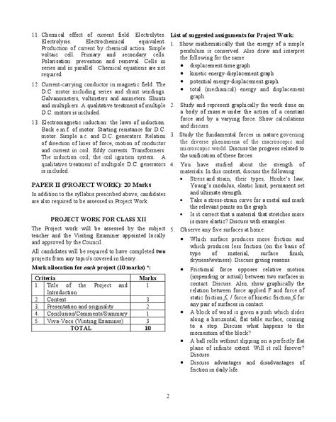 Isc Engineering Science Syllabus 2023 For Class 11 Class 12