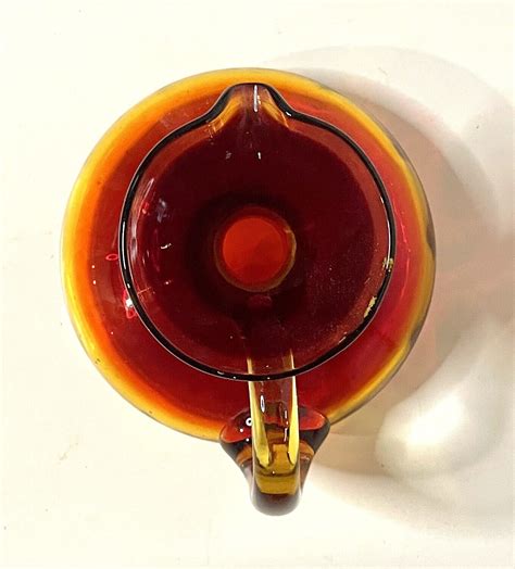 Vintage Rainbow Glass Amberina Pitcher Vase Ebay