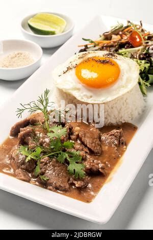 Cambodian Fried Beef Lok Lak Traditional Khmer Food Stock Photo Alamy