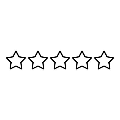 Five Stars 5 Stars Rating Concept Icon Outline Black Color Vector