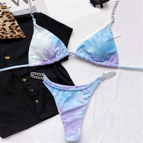 Brazilian Bikinis High Cut Leg Thong And Micro Bikini Set Shop Online