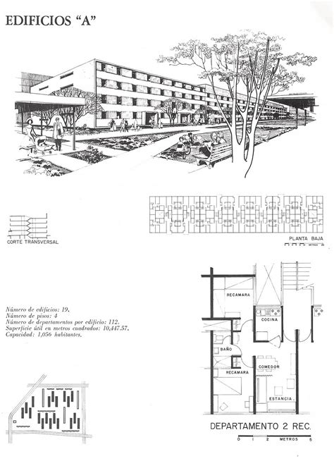 Perspectiva Y Plantas Del Proyecto De Edificio De Departamento Tipo A