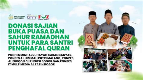 Donasi Sajian Buka Puasa Dan Sahur Ramadhan Untuk Ratusan Santri