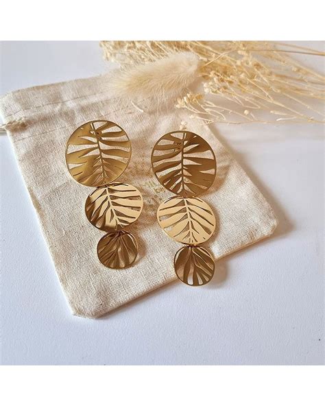 Boucles D Oreilles Feuilles Mil Mila Zosha Collection